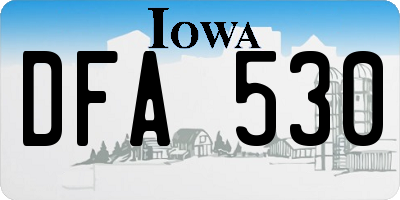 IA license plate DFA530