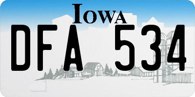 IA license plate DFA534