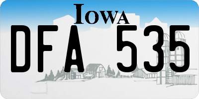 IA license plate DFA535