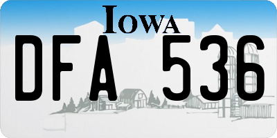 IA license plate DFA536