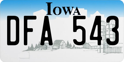 IA license plate DFA543
