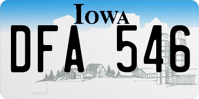 IA license plate DFA546
