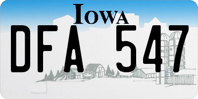 IA license plate DFA547