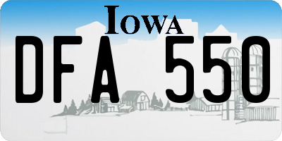 IA license plate DFA550