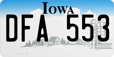 IA license plate DFA553