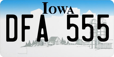 IA license plate DFA555