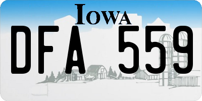 IA license plate DFA559