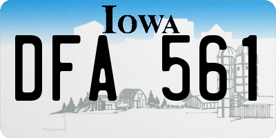IA license plate DFA561