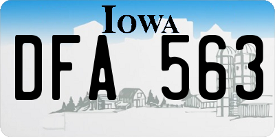 IA license plate DFA563