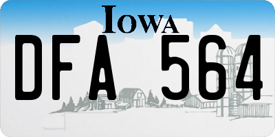 IA license plate DFA564