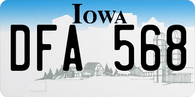 IA license plate DFA568