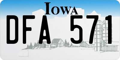IA license plate DFA571