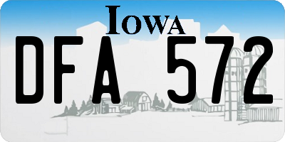 IA license plate DFA572