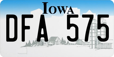 IA license plate DFA575