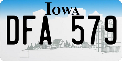 IA license plate DFA579