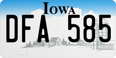 IA license plate DFA585