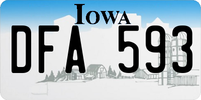 IA license plate DFA593