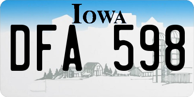 IA license plate DFA598