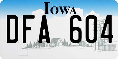 IA license plate DFA604