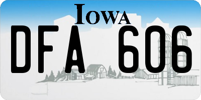 IA license plate DFA606
