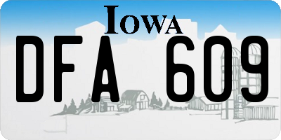 IA license plate DFA609
