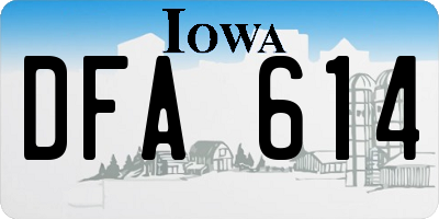 IA license plate DFA614