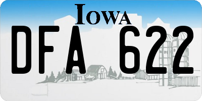 IA license plate DFA622