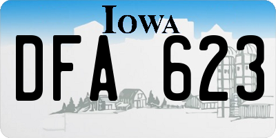 IA license plate DFA623