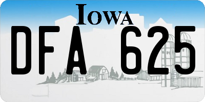 IA license plate DFA625
