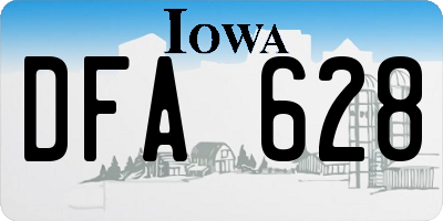 IA license plate DFA628