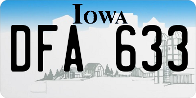 IA license plate DFA633