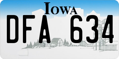IA license plate DFA634
