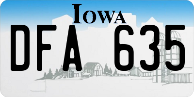 IA license plate DFA635