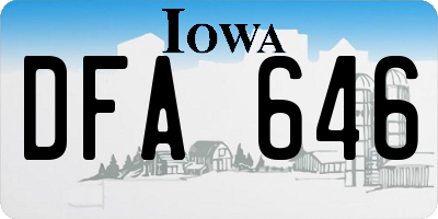 IA license plate DFA646