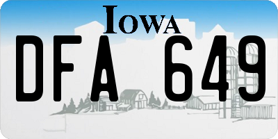 IA license plate DFA649
