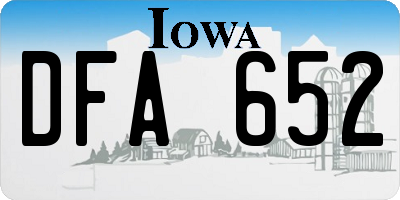 IA license plate DFA652