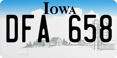 IA license plate DFA658