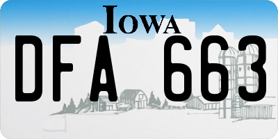 IA license plate DFA663