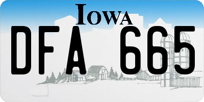 IA license plate DFA665