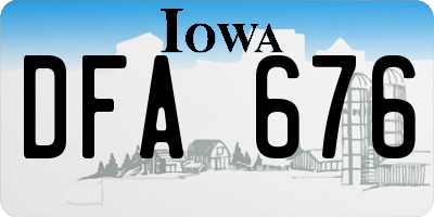 IA license plate DFA676