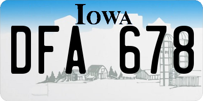 IA license plate DFA678
