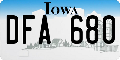 IA license plate DFA680