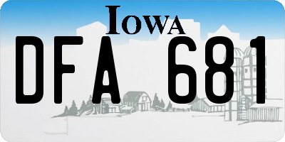 IA license plate DFA681