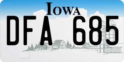 IA license plate DFA685