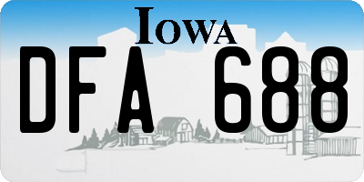 IA license plate DFA688