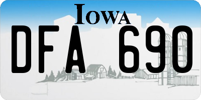 IA license plate DFA690