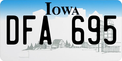 IA license plate DFA695