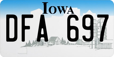 IA license plate DFA697