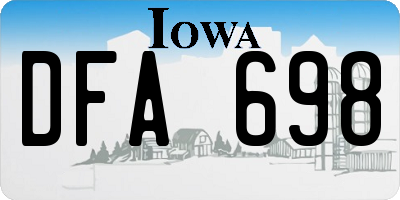 IA license plate DFA698