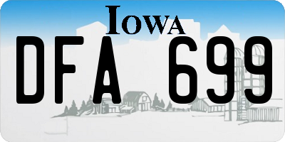 IA license plate DFA699